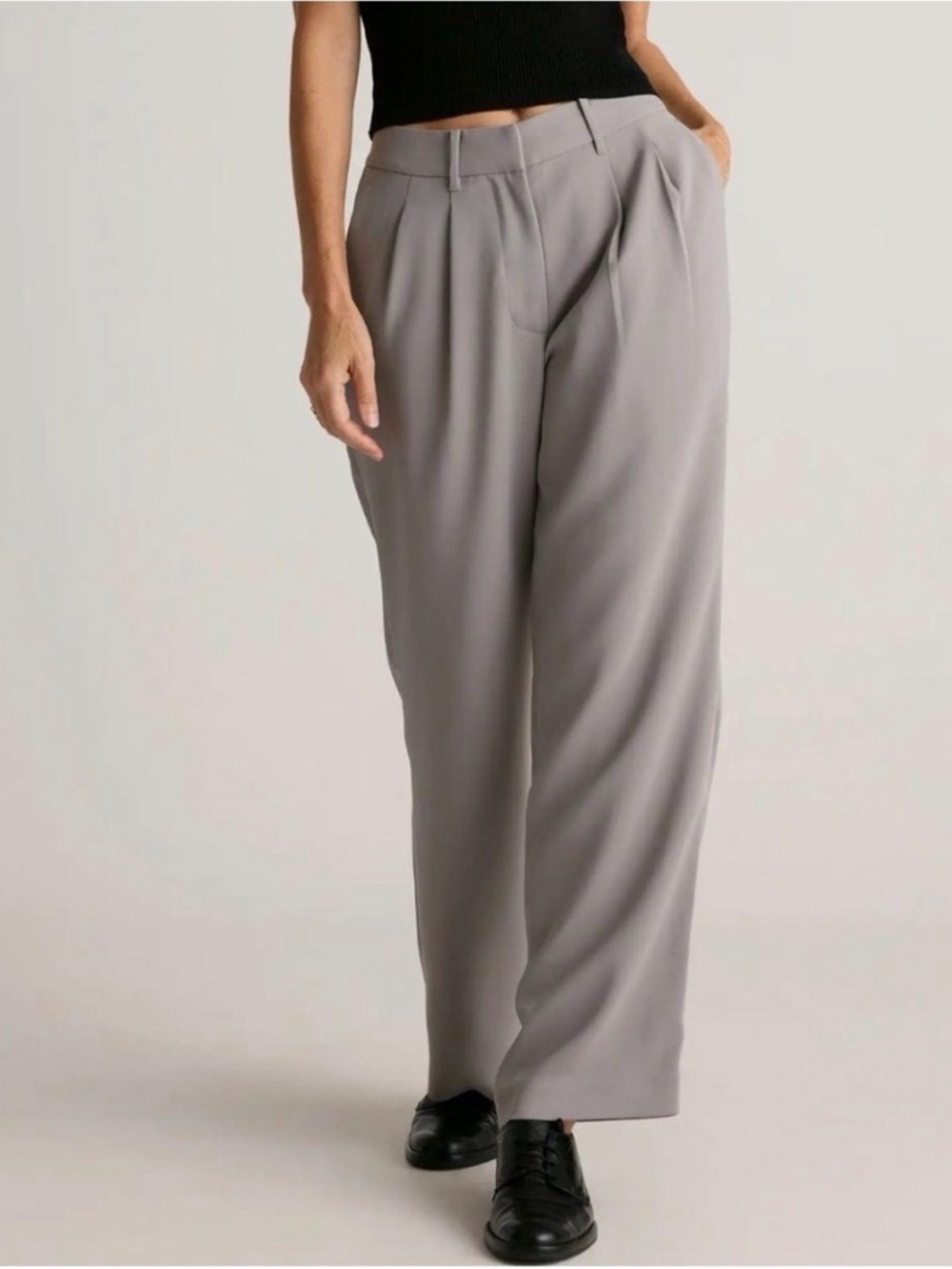 Quince Women's Wide-Leg Pleated Trousers - Cream Size 4